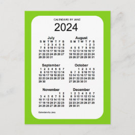 2024 Yellow Green 6 Month Mini Calendar von Janz Postkarte