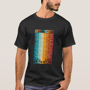 2024 Zeitplan für die Formel Rennen Retro Vintag T-Shirt