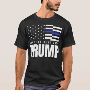 2024 Zurück Die blaue blaue Linie - Amerikanische  T-Shirt