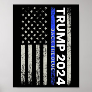 2024 Zurück The Blue Thin Blue Line Police America Poster