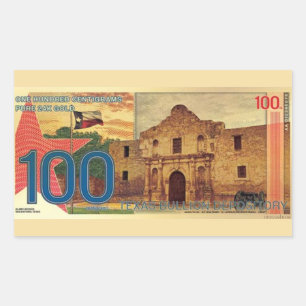 2025 100 Zentigramm Gold Aurum Texas The Alamo Rechteckiger Aufkleber