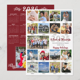 2025 18 Foto-Collage-Untertitel 2026 Kalender Feiertagskarte