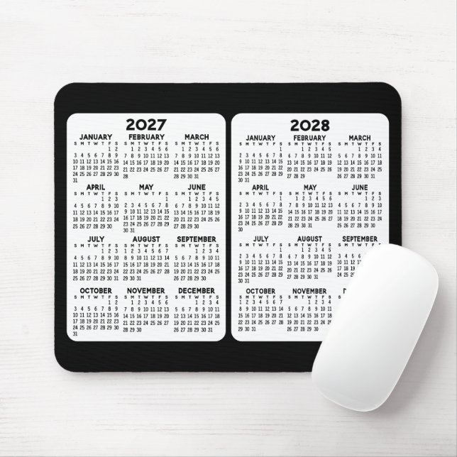 2025 2026 - 2-Jahres-Kalender - Jahresansicht Mousepad (Mit Mouse)