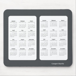 2025 - 2026 Basic Black and White Calendar Mousepad