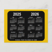 2025-2026 Gold Neon Mini Schulkalender von Janz