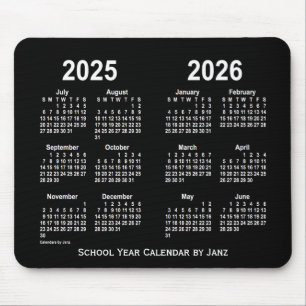 2025-2026 Neon White School Calendar von Janz Mousepad