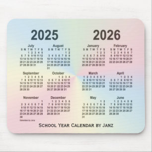 2025-2026 Rainbow Cloud School Calendar by Janz Mousepad