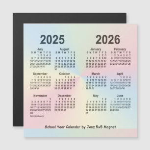 2025-2026 Rainbow School Year Calendar by Janz Magnetkarte
