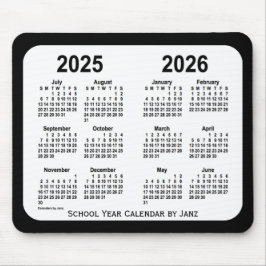 2025-2026 Schwarz-Weiß-Schulkalender von Janz Mousepad