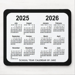 2025-2026 Schwarz-Weiß-Schulkalender von Janz Mousepad