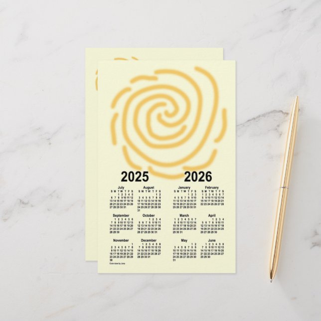 2025-2026 Sonnentage Schuljahr von Janz Briefpapier (Vorderseite/Rückseite Beispiel)