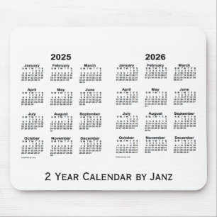 2025-2026 weißer 2-jähriger Kalender durch Janz Mousepad
