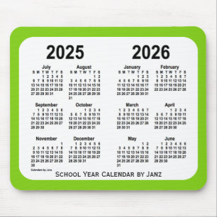 2025-2026 Yellow Green School Calendar by Janz Mousepad