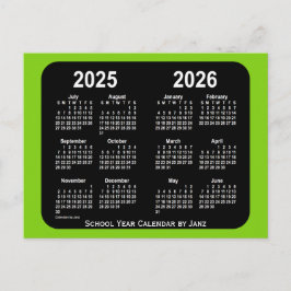 2025-2026 Yellowgreen Neon School Calendar by Janz Postkarte