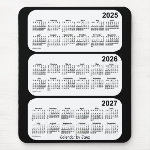 2025-2027 3-jähriger Schwarzweiss-Kalender durch Mousepad