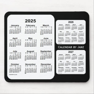 2025-2027 Schwarz-Weiß-Dreijahreskalender von Janz Mousepad