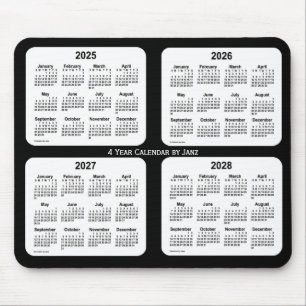 2025-2028 Schwarz-Weiß-Kalender von Janz Mousepad