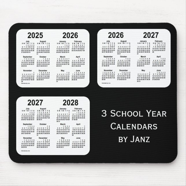 2025-2028 Schwarze Neon School Year Calendars von  Mousepad (Vorne)