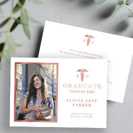 2025 Abschluss der Krankenpflege Rose Gold Foto Ankündigung