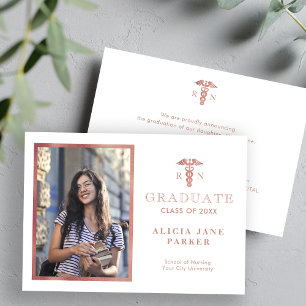 2025 Abschluss der Krankenpflege Rose Gold Foto Ankündigung