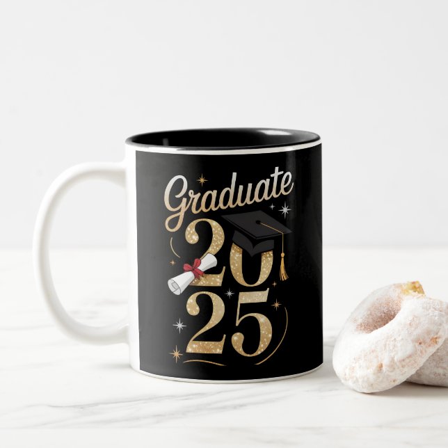 2025 Abschluss-Geschenk Zweifarbige Tasse (Mit Donut)