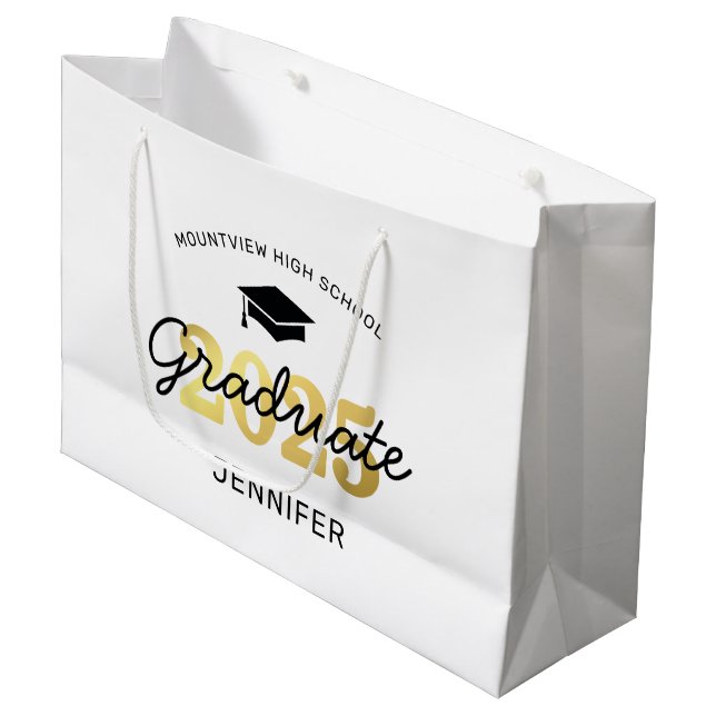 2025 Abschluss Graduate Gift Große Geschenktüte (Vorderseite Schrägansicht)