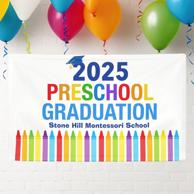 2025 Abschluss in der Vorschule Anpassbare Schule Banner (Von Creator hochgeladen)