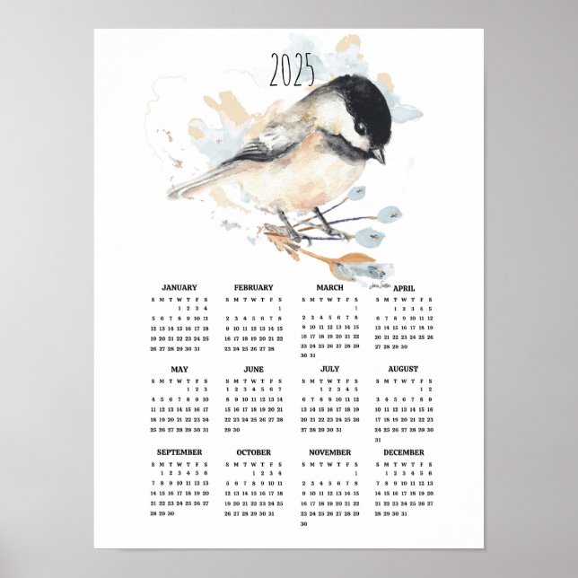 2025 Adorable Chickadee Poster-Kalender Poster (Vorne)