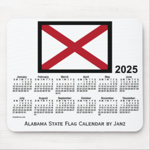 2025 Alabama State Flag Calendar von Janz Mouse Pa Mousepad
