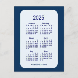2025 Alice Blue 6 Month Mini Kalender von Janz Postkarte