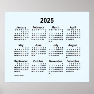 2025 Alice Blue Kalender von Janz Print Poster