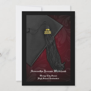 2025 Ankündigung des Abschlusses Maroon Tassel Cha