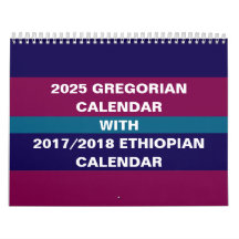 2025 Äthiopischer und Gregorianischer Kalender Lan