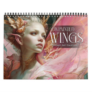 2025 Auf bemalten Flügeln 2 Fairies Angels Fantasy Kalender