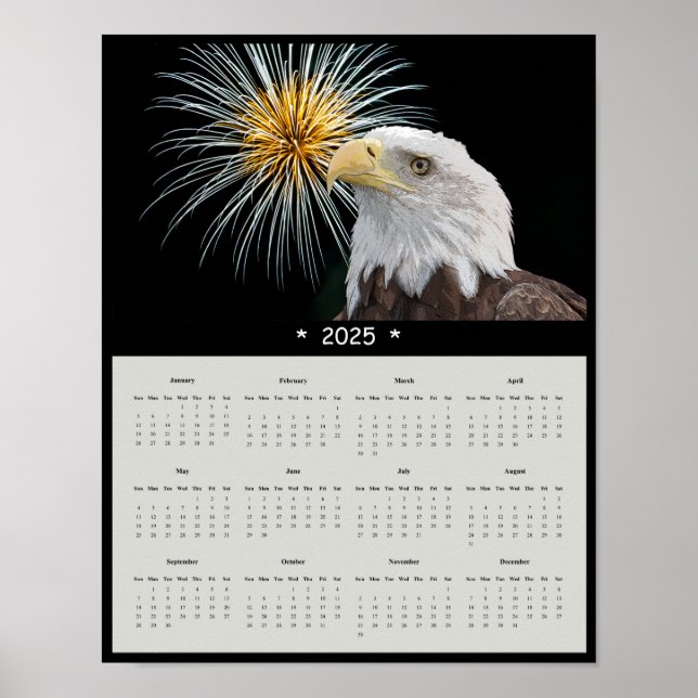 2025 Bald-Adlermauer-Kalender-Poster Poster (Vorne)