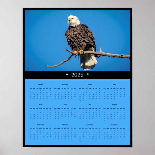 2025 Bald-Adlermauer-Kalender-Poster Poster (Vorne)