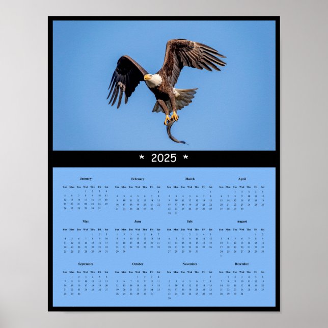 2025 Bald-Adlermauer-Kalender-Poster Poster (Vorne)
