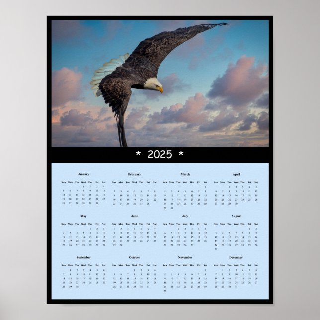 2025 Bald-Adlermauer-Kalender-Poster Poster (Vorne)
