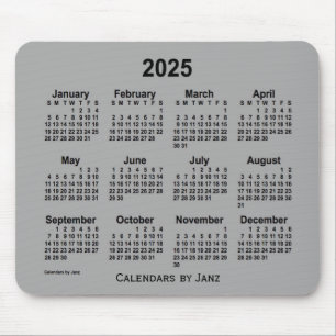2025 Battleship Gray Calendar von Janz Mouse Pad Mousepad