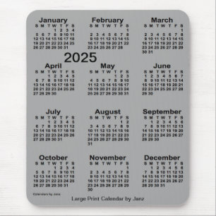 2025 Battleship Gray Large Print Calendar von Janz Mousepad
