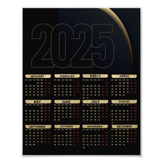 2025 Berufliches, elegantes Logos im Kalender Fotodruck (Vorne)