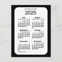 2025 Black 6 Month Mini Kalender von Janz Postkarte