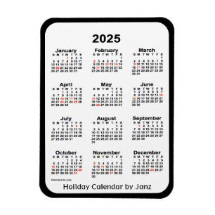 2025 Black Holiday Calendar von Janz Magnet