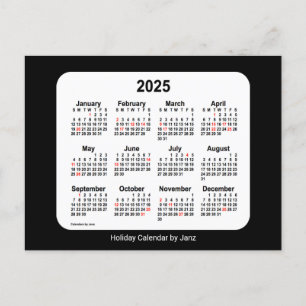 2025 Black Holiday Mini Kalender von Janz Feiertagspostkarte
