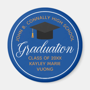 2025 Blue Gold Graduation Party Custom Keepake Magnet