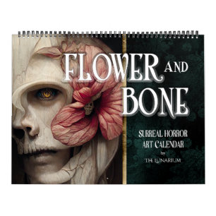 2025 Blume und Knochen-Surreal Gotische Horror Kun Kalender