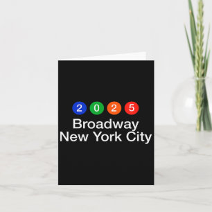 2025 Broadway New York City Subway-Stil Neujahr Karte