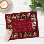 2025 Burgundy Red Multiple Foto Collage Kalender Mousepad<br><div class="desc">🌟 2025 Burgund Red Maroon Multiple Foto Collage Kalender Maus Pad mit einem einfachen, minimalistischen Jahr-für-Blick Kalender und 18 Ihrer Lieblings-Fotos. Alle Farben sind individuell einstellbar. Macht ein großartiges Geschenk für Großeltern, Eltern, Tanten, Onkel, Pateltern und mehr! Bitte kontaktieren Sie uns unter cedarandstring@gmail.com , wenn Sie Hilfe beim Design oder...</div>