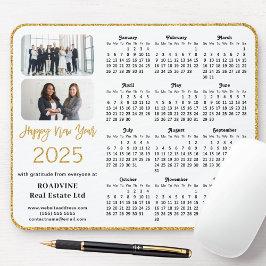 2025 Calendar Business Foto Elegant Gold Glitzer Mousepad
