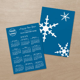 2025 Calendar Business-Logo Blue Snowflake Feiertagskarte